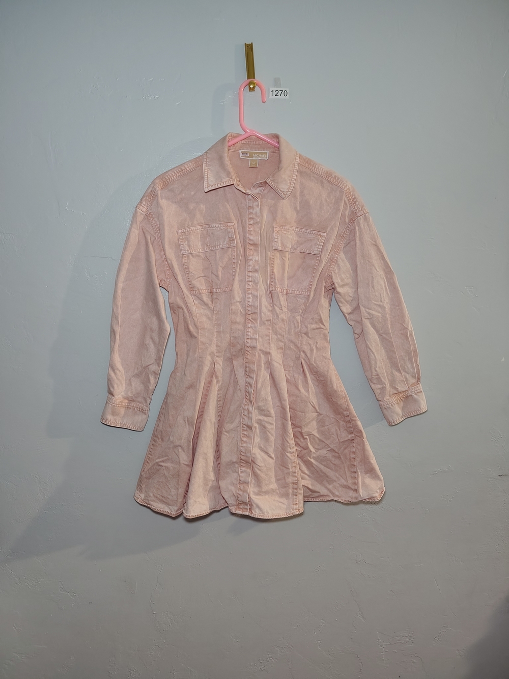 MICHAEL Michael Kors Blush Pink Button-Front Shirt Dress